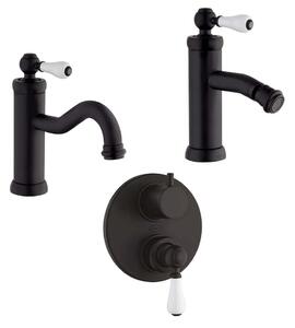 Kit miscelatori lavabo bidet e incasso doccia con deviatore serie Tosca nero opaco Jacuzzi Rubinetteria