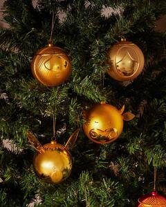 Alessi Palla per albero di Natale in vetro soffiato "Giuseppe" Vetro Oro/Nero