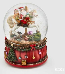 EDG - Enzo de Gasperi Decorazione natalizia sferacqua con babbo natale Rosso