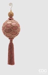 EDG - Enzo de Gasperi Decorazione per albero di natale palla di natale rivestita in tessuto Rosa