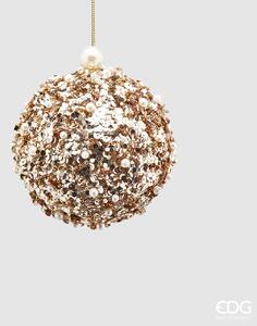EDG - Enzo de Gasperi Decorazione per albero di natale palla di natale rivestita di perle Champagne