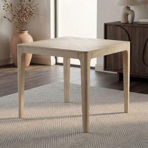 FineBuy Tavolo da pranzo in legno massello di mango 80x80 cm bianco lavato Tavolo da pranzo quadrato Tavolo da cucina 4 persone Tavolo in legno Tavolo da pranzo Fatto a mano