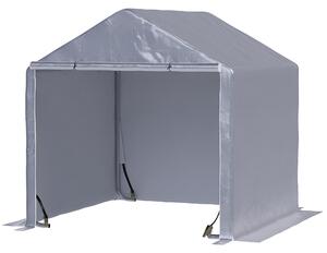 Outsunny Casetta da Giardino e Tenda Garage 2x2m per Auto e Bici, Acciaio e Copertura Anti-UV, Grigio|Aosom