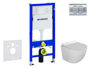 Geberit Duofix - Set con modulo di installazione, vaso WC Gaia e copriwater softclose, placca di comando Delta01, cromo lucido SANI11CA1118
