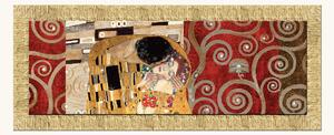 Artitalia Stampa con cornice in legno decori materici e glitter "il bacio" 153x63 Klimt Legno,Tela Stampe su Tela Quadri per soggiorno