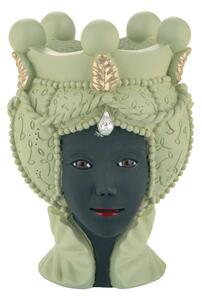 Bongelli Preziosi Testa di moro moderna piccola con viso di donna in varie colorazioni Marmorino Verde