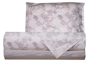 Completo letto lenzuola federe letto stampa fantasia 100% cotone Made in Italy GIGLI GRIGIO - SINGOLO