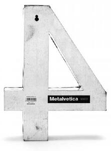 Seletti Decorazione da parete in metallo dal design moderno con lettera "4" Metalvetica Metallo Metallo Silver