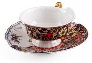 Seletti Tazza da tè con piattino in porcellana dal design moderno "Kannauj" Hybrid Porcellana