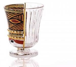 Seletti Set 3 Bicchieri per acqua in vetro dal design moderno "Rondinia" Hybrid Vetro Multicolore