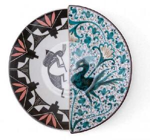 Seletti Tazza da tè con piattino in porcellana dal design moderno "Aspero" Hybrid Porcellana