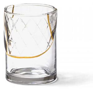 Seletti Bicchiere per acqua in vetro e oro dal design moderno "n2" Kintsugi Vetro