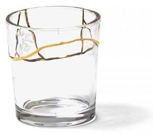 Seletti Bicchiere per acqua in vetro e oro dal design moderno "n3" Kintsugi Vetro