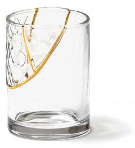 Seletti Bicchiere per acqua in vetro e oro dal design moderno 
