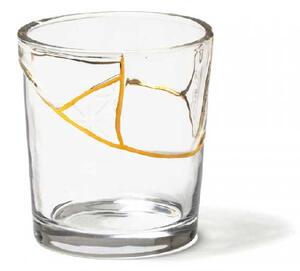 Seletti Bicchiere per acqua in vetro e oro dal design moderno 