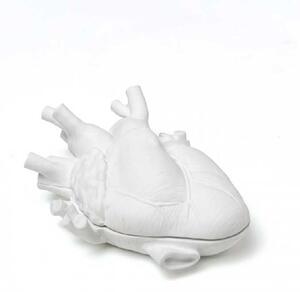 Seletti Contenitore portagioie in porcellana a forma di cuore dal design moderno Love in Bloom Porcellana Bianco