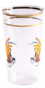 Seletti Bicchiere da Cocktail in vetro e oro dal design moderno Mani con Serpenti Vetro Trasparente