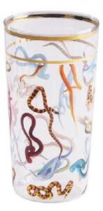 Seletti Bicchiere da Cocktail in vetro e oro dal design moderno Serpenti Vetro Trasparente