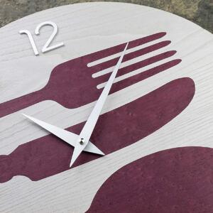 Lignis Orologio da parete piccolo in legno "Cutlery" dal design moderno Dolcevita - Objects Legno Bordeaux Orologi di Design,Orologi Moderni Orologi da Parete per Cucina