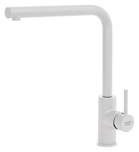 Plados Miscelatore Cucina con Canna a L Rubinetto Monocomando finitura Ultragranit colore Bianco UG98 - EASY