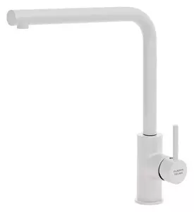 Plados Miscelatore Cucina con Canna a L Rubinetto Monocomando finitura Ultragranit colore Bianco UG98 - EASY