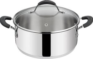 LAGOSTINA Pentola a Induzione Casseruola 26 cm Semi Fonda con Coperchio Acciaio Lucido - Tempra