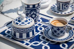 Baci Milano Zuccheriera in porcellana dal design moderno ed elegante Infinity Porcellana Bianco/Blu