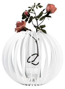 I Dettagli Vaso da tavolo moderno con struttura in plexiglass dalle linee arrotondate Sfera Legno,Vetro Bianco Vasi Moderni,Vasi di Design