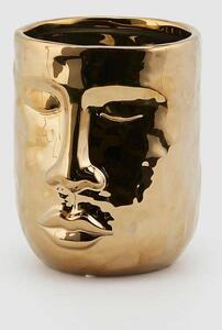 EDG - Enzo de Gasperi Vaso da arredo piccolo con viso scolpito dal design moderno ed elegante Oro Vasi Moderni,Vasi di Design