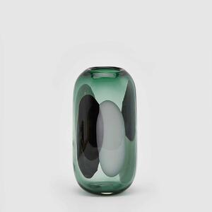EDG - Enzo de Gasperi Vaso in vetro da arredamento dal design moderno ed elegante Bianco/Verde Vasi Moderni,Vasi di Design
