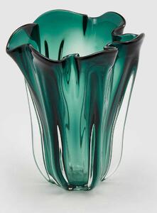 EDG - Enzo de Gasperi Vaso in vetro con drappo da arredamento dal design moderno ed elegante Drappo Turchese Vasi Moderni,Vasi di Design