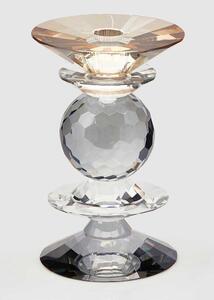 EDG - Enzo de Gasperi Porta candela medio in cristallo per una candela dal design moderno Pagoda Vetro Grigio