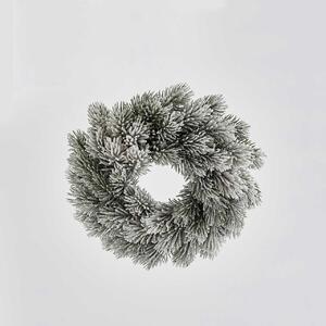 EDG - Enzo de Gasperi Addobbo natalizio corona di pino innevata piccola Verde/Bianco