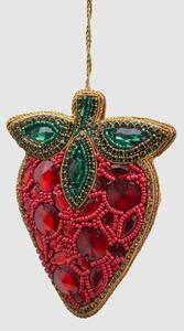 EDG - Enzo de Gasperi Decorazione natalizia per albero con fragola decorata con perline -