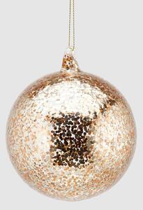 EDG - Enzo de Gasperi Addobbo natalizio palla di natale in vetro microglitterata Vetro Oro