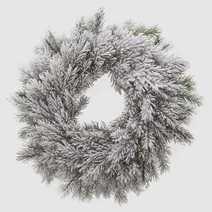 EDG - Enzo de Gasperi Addobbo natalizio corona di pino innevata media Bianco/Verde
