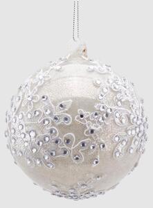 EDG - Enzo de Gasperi Decorazione natalizia palla in vetro grande con gemme Vetro Argento