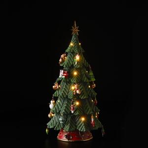 EDG - Enzo de Gasperi Decorazione natalizia alberello di pino da tavolo illuminato con 52 led Resina Verde/Rosso