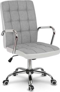 Sedia da ufficio in tessuto grigio e bianco Benton