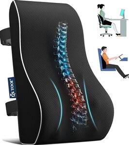 Cuscino lombare in memory foam per sedia da ufficio Qutool, supporto lombare per sedia da ufficio, sedia da gaming, supporto per la schiena della sedia da ufficio, cuscino per la zona lombare con doppia imbottitura