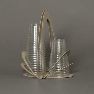 Arti e Mestieri Portabicchieri in metallo per bicchieri di plastica Origami Metallo Beige