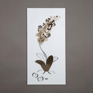 Arti e Mestieri Pannello da parete 100x50 moderno in metallo Orchidea Metallo Bianco Pannelli in Metallo Quadri per soggiorno