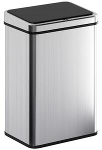 HOMCOM Pattumiera Automatica con Sensore 40 L in Acciaio Inox Anti-Impronta, Chiusura Ammortizzata, Argento | Aosom Italy