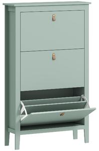 HOMCOM Scarpiera Slim 3 Cassetti per 21 Paia di Scarpe Taglia EU44 e Ripiani Regolabili, 80x24x131cm, Verde | Aosom Italy