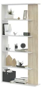 Libreria legno moderna 5 ripiani altezza 180 cm bianco e rovere Alida - Fores