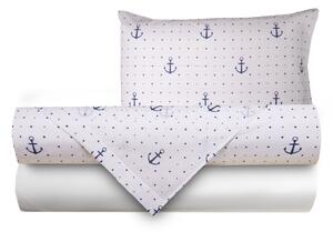 Completo letto lenzuola federe bifaccia double face stampa digitale in cotone made in italy ANCORE - SINGOLO