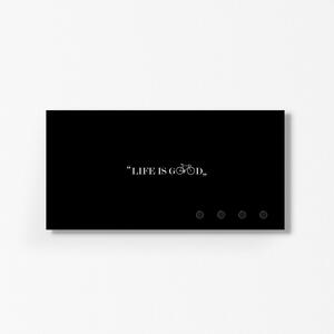 Design Object Portachiavi da parete con lavagna magnetica e portadocumenti "LIFE IS GOOD" Metallo Nero