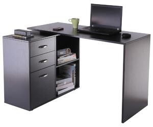 Scrivania da Ufficio ad Angolo Porta PC 117x83,5x76 cm in Legno Nera