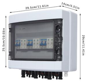 Scatola combinatore per pannelli solari - Bianco - 25A - Grado di protezione IP65 - Per sistemi off-grid