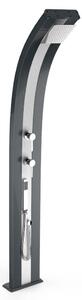 Doccia Solare da Esterno Giardino 40L Miscelatore e Doccetta Mobile Arkema Dada Fascia Inox Grigio